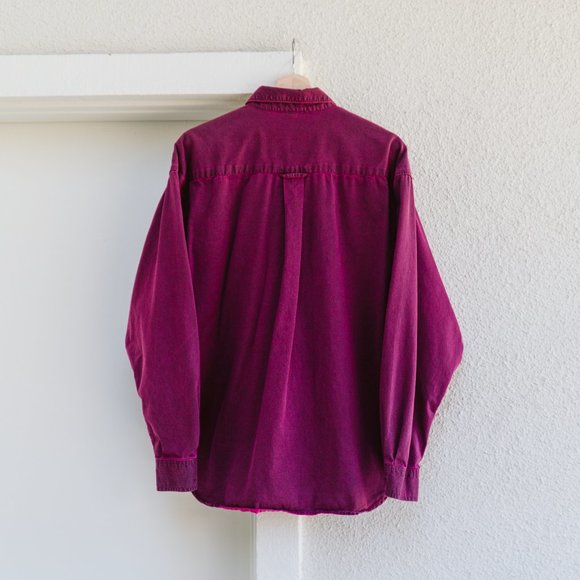 Men's 90's Pink Overdye Button Down Shirt - Picture 3 of 4